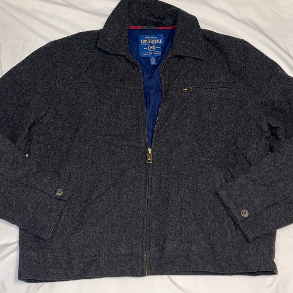Vintage lined grey wool pea coat